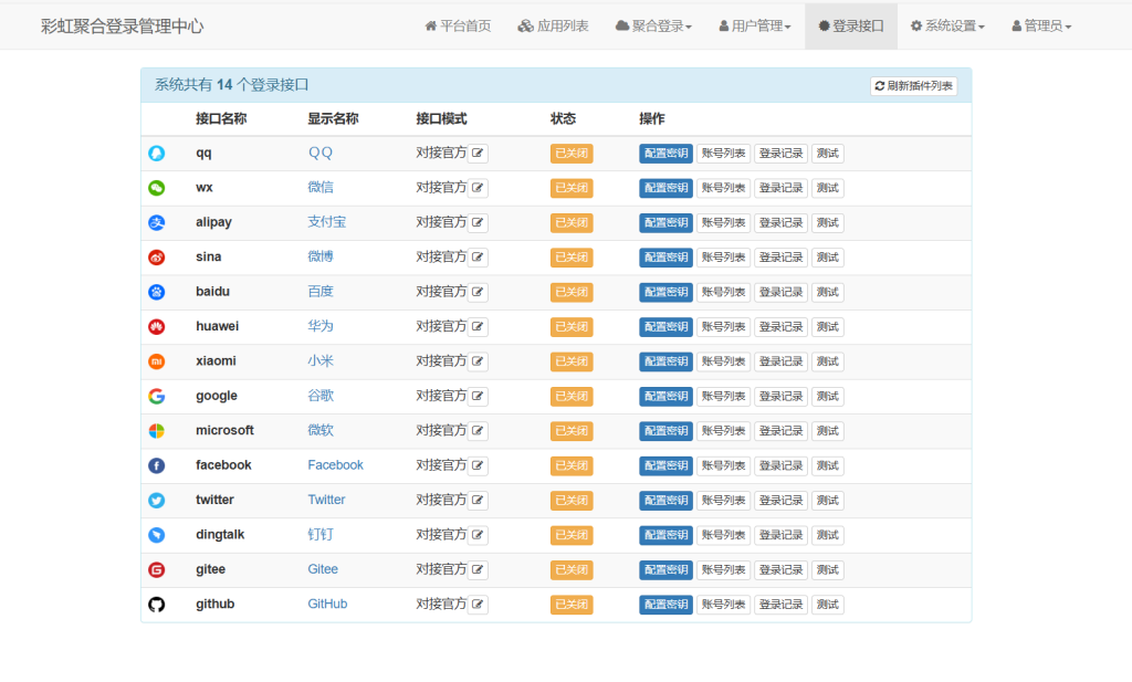 图片[3]-【亲测】彩虹聚合登录系统源码 一站式社会化账号登录系统-汉堡云博客